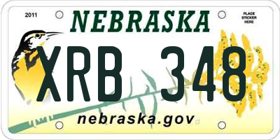 NE license plate XRB348