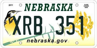 NE license plate XRB351