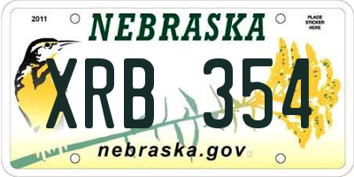 NE license plate XRB354