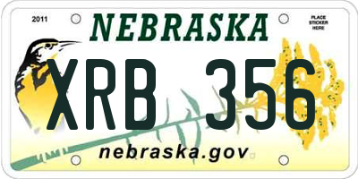 NE license plate XRB356