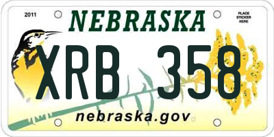 NE license plate XRB358