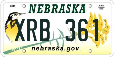 NE license plate XRB361
