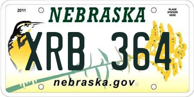 NE license plate XRB364