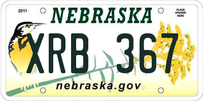 NE license plate XRB367