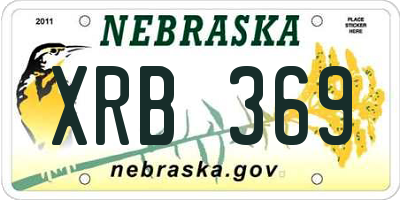 NE license plate XRB369