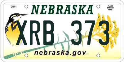 NE license plate XRB373