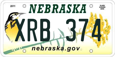 NE license plate XRB374