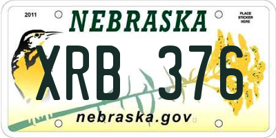 NE license plate XRB376