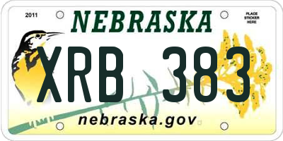NE license plate XRB383