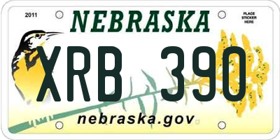 NE license plate XRB390