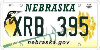 NE license plate XRB395
