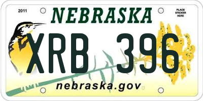 NE license plate XRB396