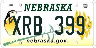 NE license plate XRB399