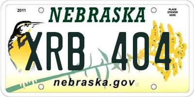 NE license plate XRB404