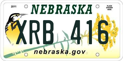 NE license plate XRB416