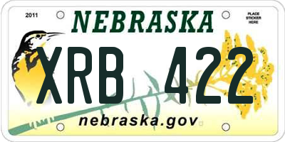 NE license plate XRB422