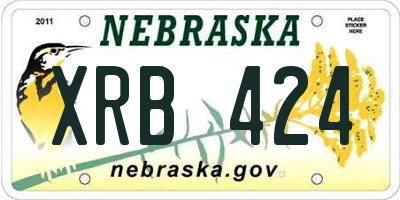NE license plate XRB424