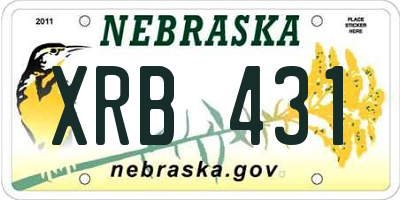 NE license plate XRB431