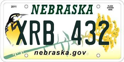 NE license plate XRB432