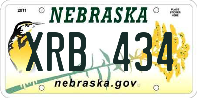 NE license plate XRB434