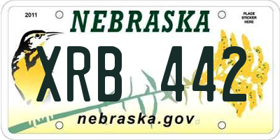 NE license plate XRB442