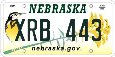 NE license plate XRB443