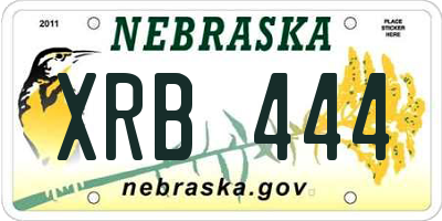 NE license plate XRB444