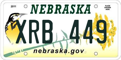 NE license plate XRB449