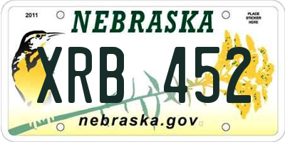 NE license plate XRB452