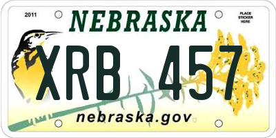 NE license plate XRB457