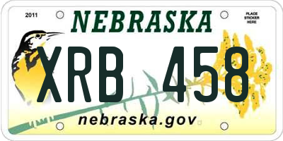 NE license plate XRB458