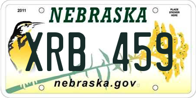 NE license plate XRB459