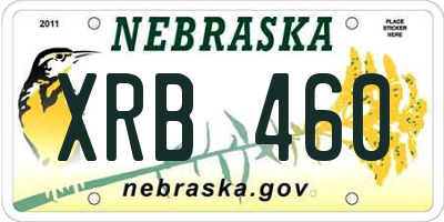 NE license plate XRB460