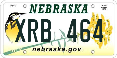 NE license plate XRB464