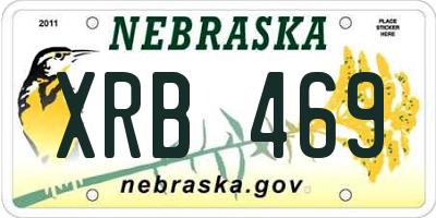 NE license plate XRB469
