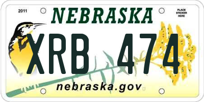 NE license plate XRB474