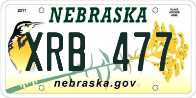 NE license plate XRB477