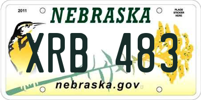 NE license plate XRB483