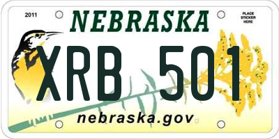 NE license plate XRB501