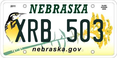 NE license plate XRB503