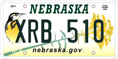 NE license plate XRB510