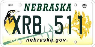 NE license plate XRB511
