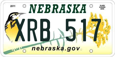 NE license plate XRB517