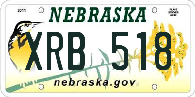 NE license plate XRB518