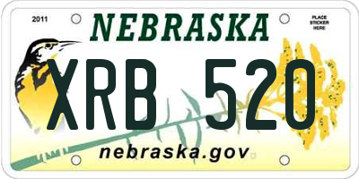 NE license plate XRB520