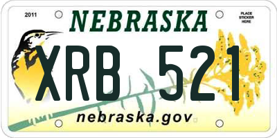 NE license plate XRB521