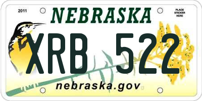 NE license plate XRB522