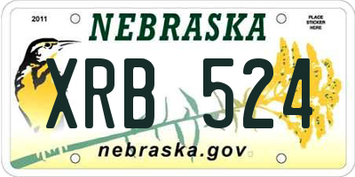 NE license plate XRB524