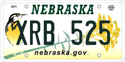 NE license plate XRB525