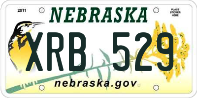 NE license plate XRB529